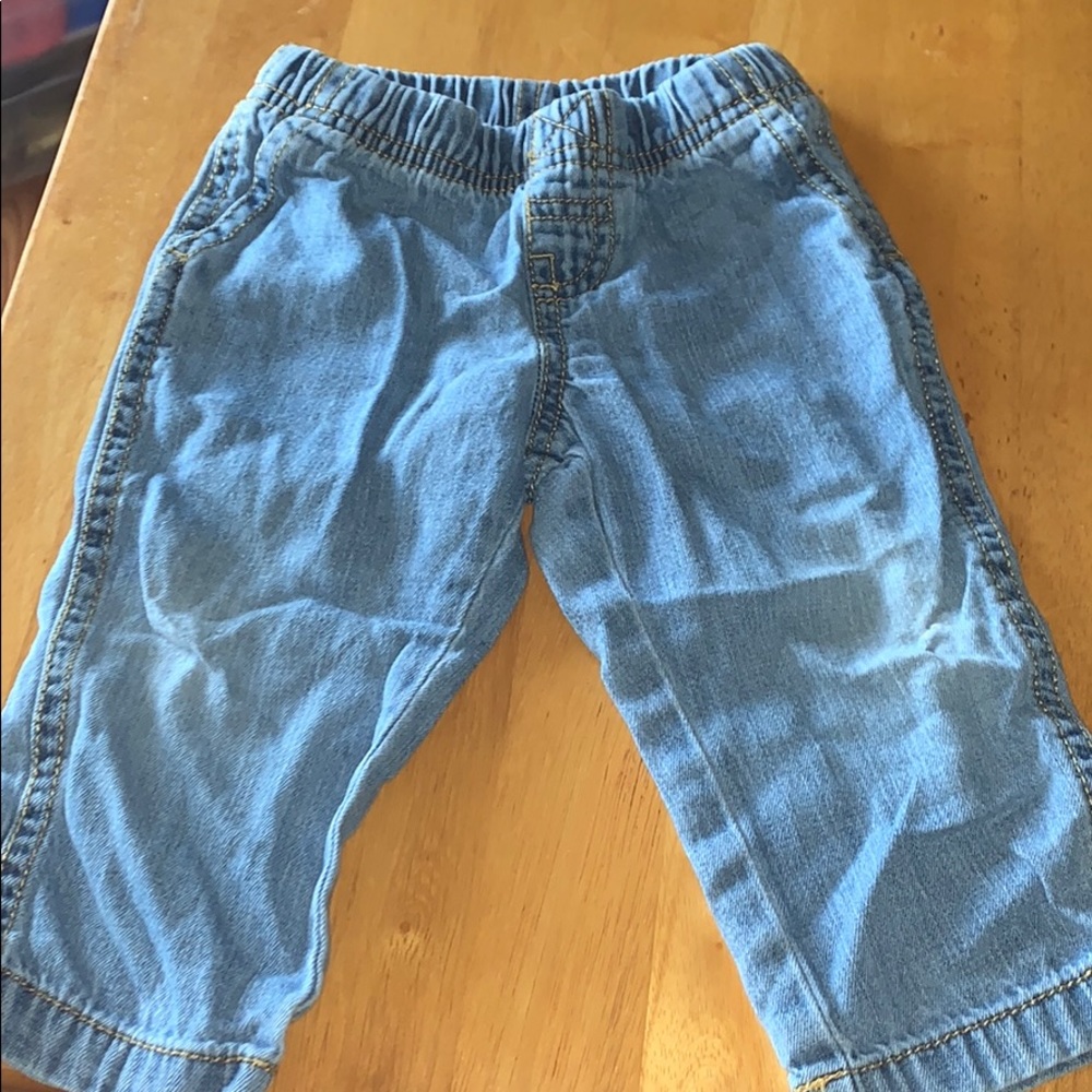 light wash elastic pants